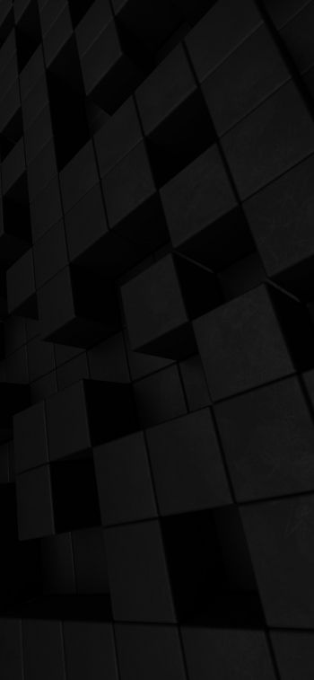 cubes, black, matte Wallpaper 1125x2436
