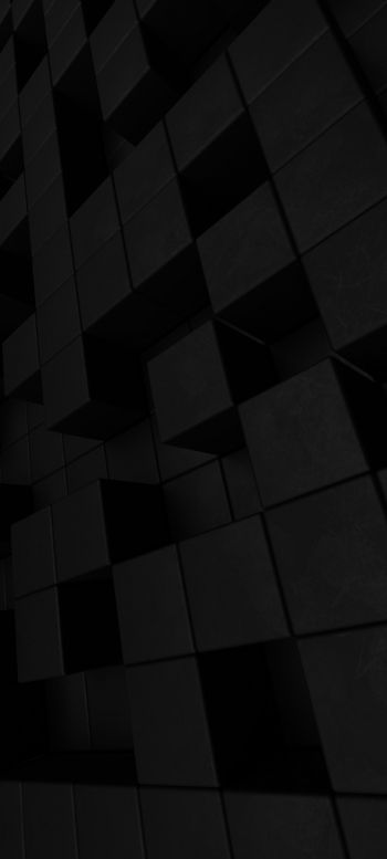 cubes, black, matte Wallpaper 1440x3200