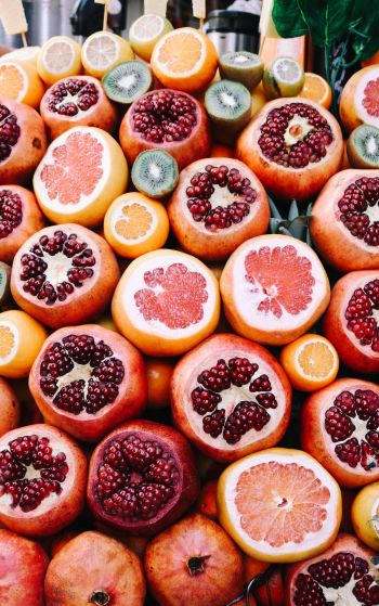 fruit, citrus, pomegranate Wallpaper 1752x2800