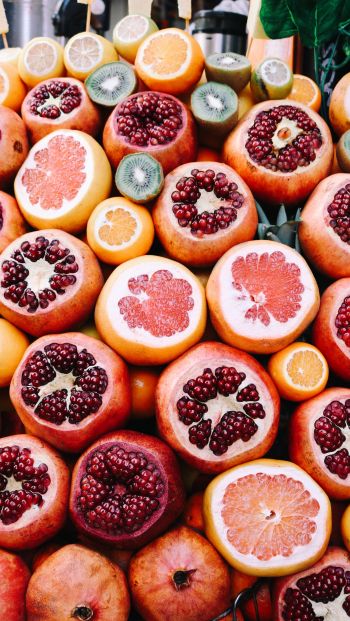 fruit, citrus, pomegranate Wallpaper 640x1136