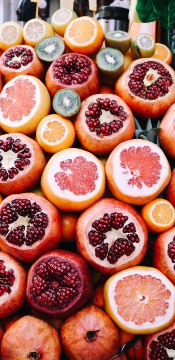 fruit, citrus, pomegranate Wallpaper 1440x2960