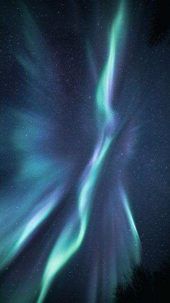 northern lights, starry night Wallpaper 640x1136