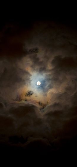 moon, clouds, night Wallpaper 1125x2436