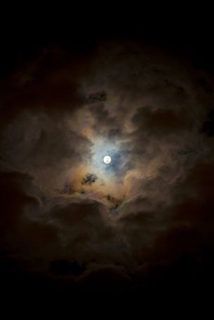 moon, clouds, night Wallpaper 640x960