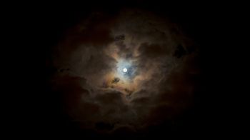moon, clouds, night Wallpaper 2048x1152