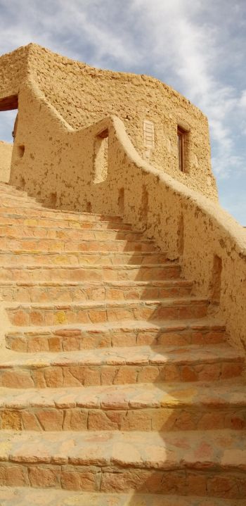 Gray, Egypt, staircase Wallpaper 1440x2960