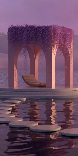 3D modeling, pink, water Wallpaper 720x1440