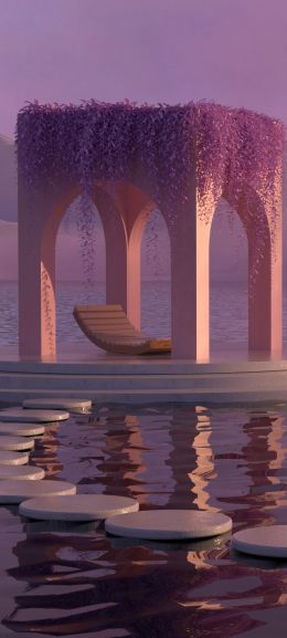 3D modeling, pink, water Wallpaper 720x1600