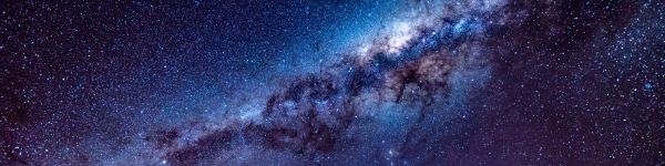 milky way, stars Wallpaper 1590x400