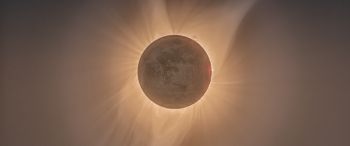 eclipse, moon, sun Wallpaper 3440x1440