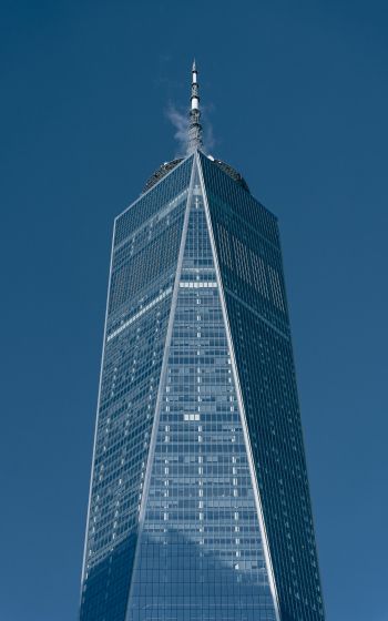 Обои 1200x1920 здание, высота, голубой