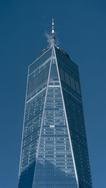 Обои 640x1136 здание, высота, голубой