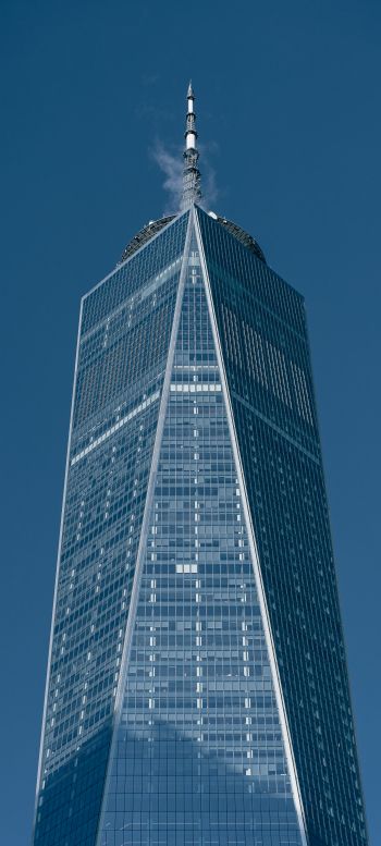 Обои 720x1600 здание, высота, голубой