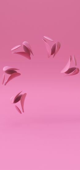 3D modeling, pink background Wallpaper 1080x2280