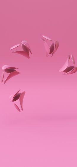 3D modeling, pink background Wallpaper 1242x2688