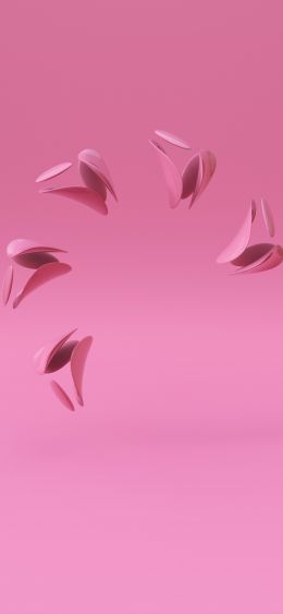 3D modeling, pink background Wallpaper 1080x2340