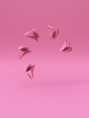 3D modeling, pink background Wallpaper 1668x2224