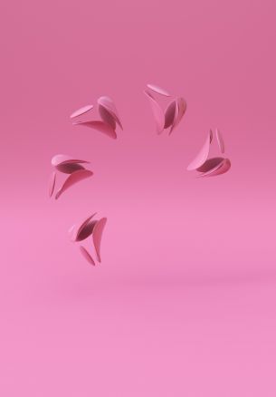 3D modeling, pink background Wallpaper 1640x2360