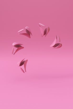 3D modeling, pink background Wallpaper 640x960