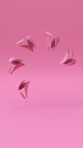 3D modeling, pink background Wallpaper 640x1136