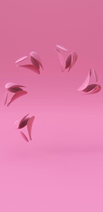 3D modeling, pink background Wallpaper 1080x2220