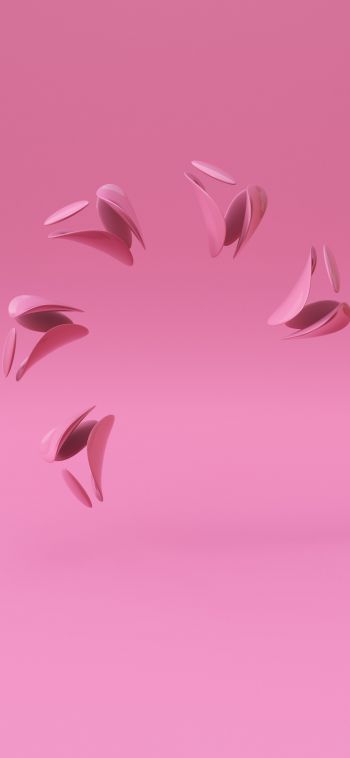 3D modeling, pink background Wallpaper 1080x2340