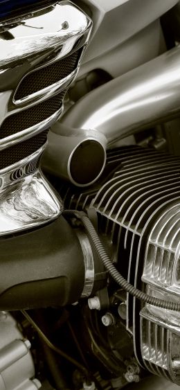 BMW, engine, chrome Wallpaper 1080x2340