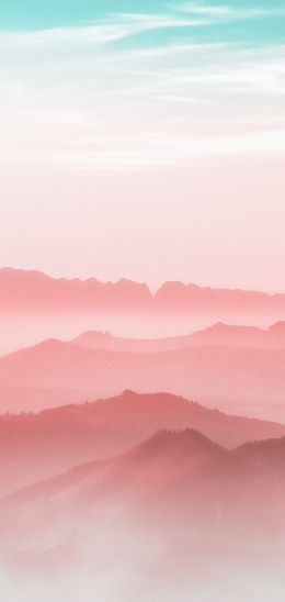 mountains, fog, weather Wallpaper 1080x2280