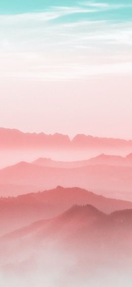 mountains, fog, weather Wallpaper 1080x2340