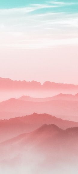 mountains, fog, weather Wallpaper 1440x3200