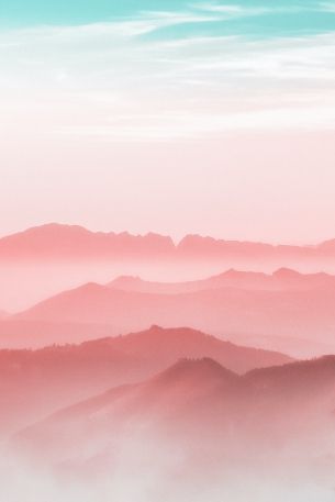 mountains, fog, weather Wallpaper 2666x4000