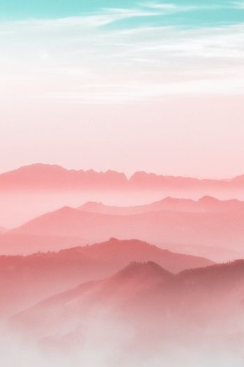 mountains, fog, weather Wallpaper 640x960