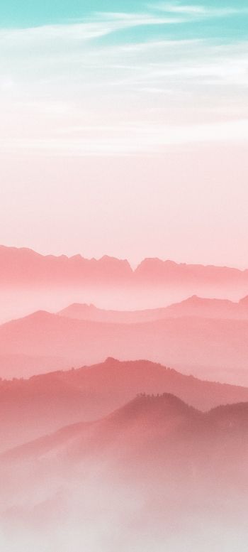 mountains, fog, weather Wallpaper 1080x2400