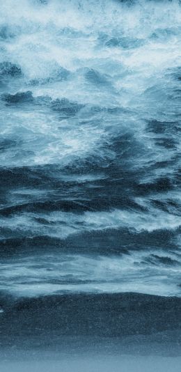 waves, water, blue Wallpaper 1440x2960