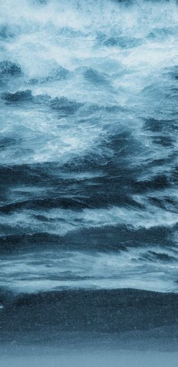 waves, water, blue Wallpaper 1080x2220