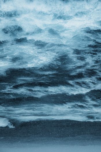 waves, water, blue Wallpaper 640x960