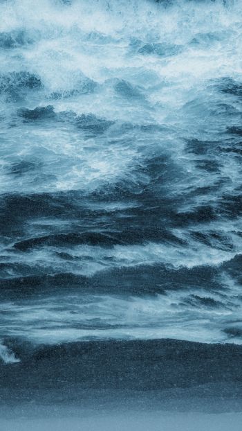 waves, water, blue Wallpaper 750x1334