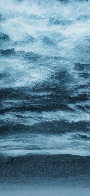 waves, water, blue Wallpaper 1080x2340
