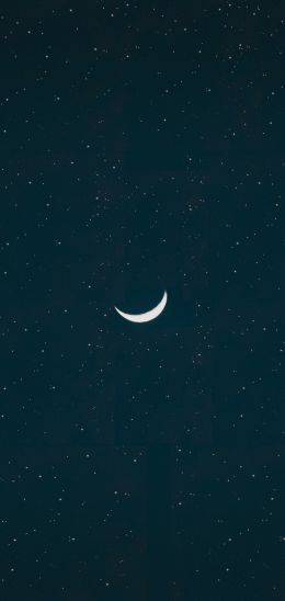 month, starry night Wallpaper 1440x3040