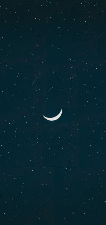 month, starry night Wallpaper 1440x3040