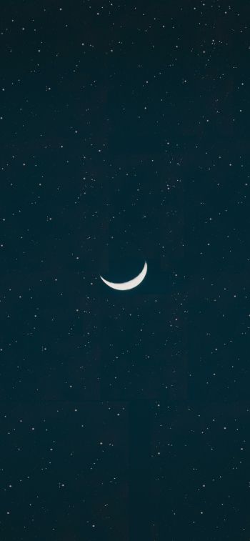 month, starry night Wallpaper 1284x2778