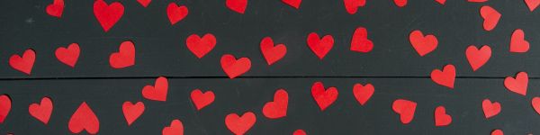 hearts, valentine Wallpaper 1590x400