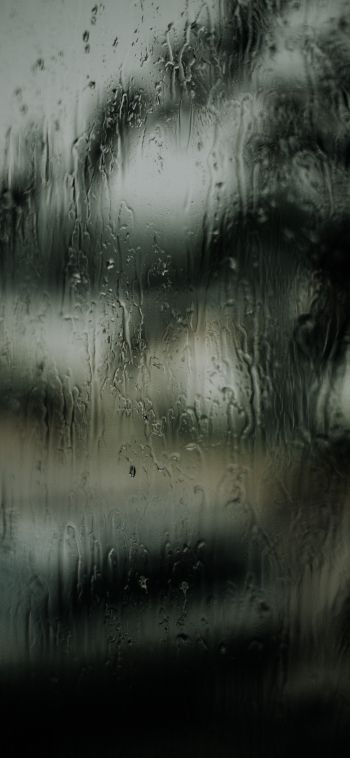 glass, rain drops Wallpaper 1080x2340