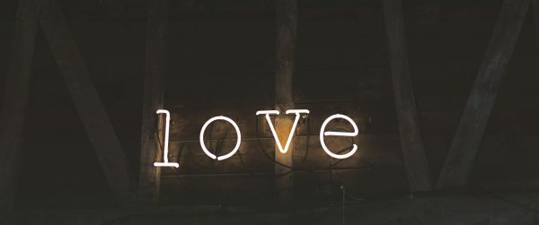 love, love, sign Wallpaper 3440x1440