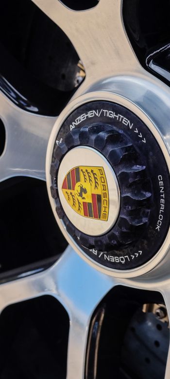 Обои 1440x3200 Porsche, колесо Porsche