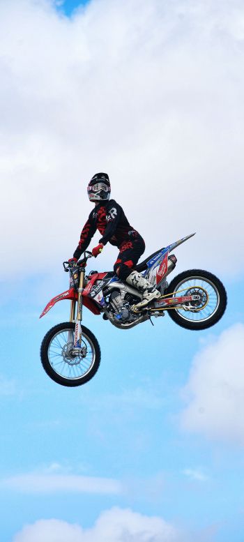 motocross, jump Wallpaper 1440x3200