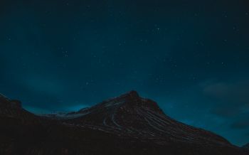 Обои 1920x1200 Исландия, горы, звездная ночь