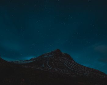 Обои 1280x1024 Исландия, горы, звездная ночь