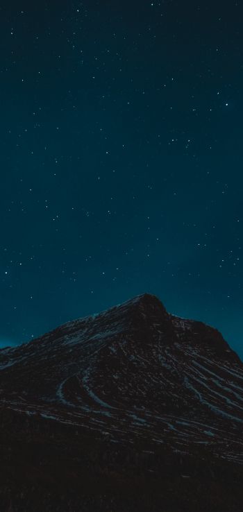 Обои 1080x2280 Исландия, горы, звездная ночь