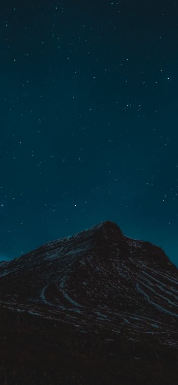 Обои 1080x2340 Исландия, горы, звездная ночь